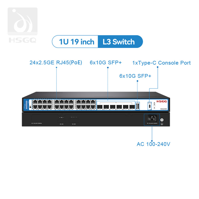 Switch PoE 24*2,5GE gerenciado para câmera
