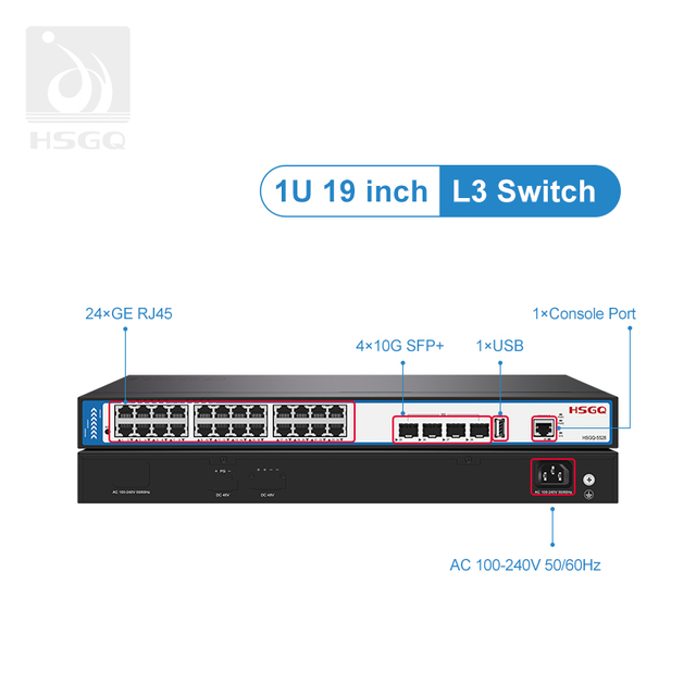 24 Port L3 Core Switch Gerenciou Gigabit na rede